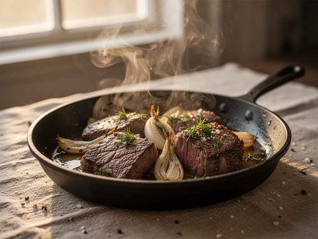 Plans de travail et vaisselle marqués pour viande et lait dans une cuisine